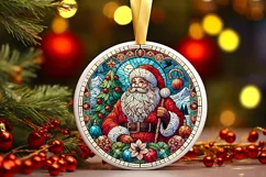 Round Christmas Ornament Sublimation|Clipart Product Image 2