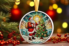 Round Christmas Ornament Sublimation|Clipart Product Image 2