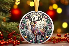 Round Christmas Ornament Sublimation|Clipart Product Image 1