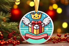 Round Christmas Ornament Sublimation|Clipart Product Image 2