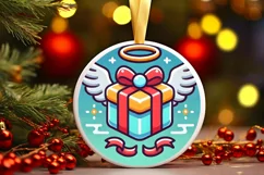 Round Christmas Ornament Sublimation|Clipart Product Image 2