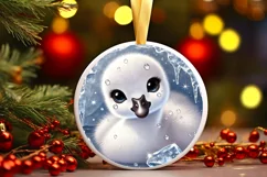 Round Christmas Ornament Sublimation|Clipart Product Image 2