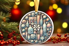 Round Christmas Ornament Sublimation|Clipart Product Image 2
