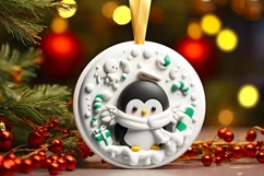 Round Christmas Ornament Sublimation|Clipart Product Image 1