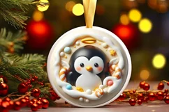Round Christmas Ornament Sublimation|Clipart Product Image 1