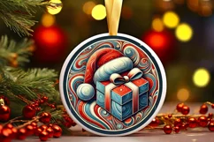 Round Christmas Ornament Sublimation|Clipart Product Image 2