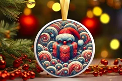 Round Christmas Ornament Sublimation|Clipart Product Image 2