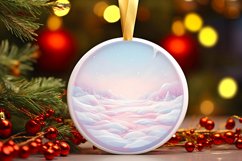 Round Winter Scene Ornament Sublimation PNG Product Image 3