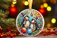 Round Christmass Ornament PNG Product Image 1