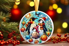 Round Christmas Ornament Sublimation|Clipart Product Image 1