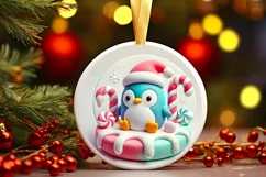 Round Christmas Ornament Sublimation|Clipart Product Image 2