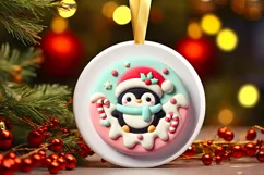 Round Christmas Ornament Sublimation|Clipart Product Image 2