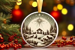 Round Christmas Ornament Sublimation|Clipart Product Image 1