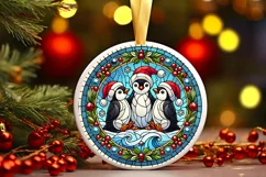 Round Christmas Ornament Sublimation|Clipart Product Image 2