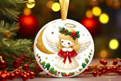 Round Christmas Ornament Sublimation|Clipart Product Image 2