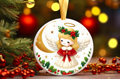 Round Christmass Ornament PNG Product Image 1