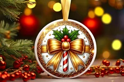 Round Christmas Ornament Sublimation|Clipart Product Image 2