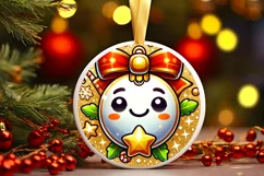 Round Christmas Ornament Sublimation|Clipart Product Image 2