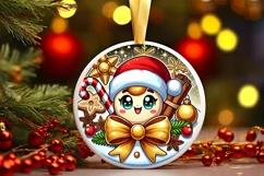 Round Christmas Ornament Sublimation|Clipart Product Image 2