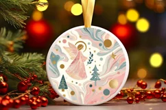 Round Christmas Ornament Sublimation|Clipart Product Image 1