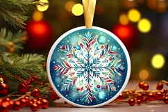Round Christmas Ornament Sublimation|Clipart Product Image 1