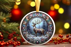 Round Christmas Ornament Sublimation|Clipart Product Image 1