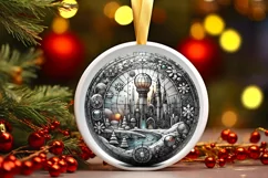 Round Christmas Ornament Sublimation|Clipart Product Image 2