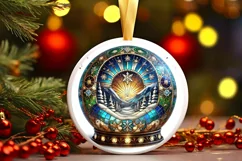 Round Christmas Ornament Sublimation|Clipart Product Image 2