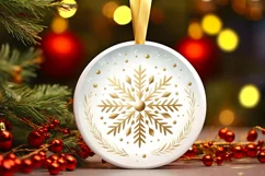 Round Christmas Ornament Sublimation|Clipart Product Image 1