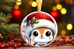 Round Christmas Ornament Sublimation|Clipart Product Image 2