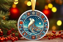 Round Christmas Ornament Sublimation|Clipart Product Image 1