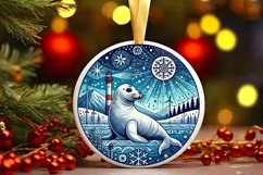 Round Christmas Ornament Sublimation|Clipart Product Image 2