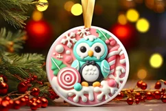 Round Christmas Ornament Sublimation|Clipart Product Image 2