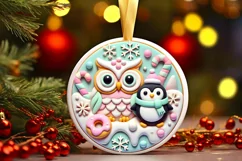 Round Christmas Ornament Sublimation|Clipart Product Image 2