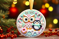 Round Christmass Ornament PNG Product Image 1