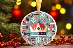 Round Christmas Ornament Sublimation|Clipart Product Image 2