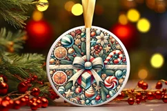 Round Christmas Ornament Sublimation|Clipart Product Image 2