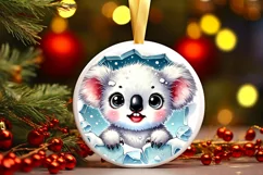 Round Christmas Ornament Sublimation|Clipart Product Image 1
