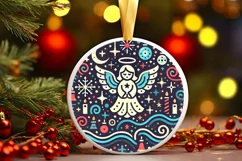 Round Christmas Ornament Sublimation|Clipart Product Image 2