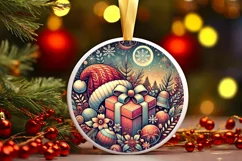 Round Christmas Ornament Sublimation|Clipart Product Image 2