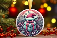 Round Christmas Ornament Sublimation|Clipart Product Image 2