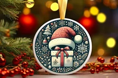 Round Christmas Ornament Sublimation|Clipart Product Image 2