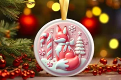 Round Christmas Ornament Sublimation|Clipart Product Image 2