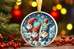 Round Christmas Ornament Sublimation|Clipart Product Image 2