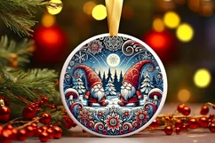 Round Christmas Ornament Sublimation|Clipart Product Image 2