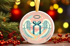 Round Christmas Ornament Sublimation|Clipart Product Image 2