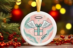 Round Christmas Ornament Sublimation|Clipart Product Image 2