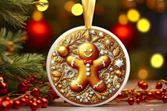 Round Christmas Ornament Sublimation|Clipart Product Image 2