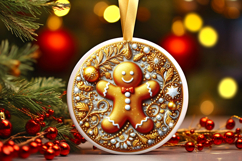 Round Christmass Ornament PNG Product Image 1