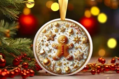 Round Christmas Ornament Sublimation|Clipart Product Image 1